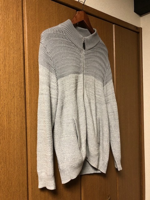 [ TAKEO KIKUCHI ] Takeo Kikuchi men's knitted Zip jacket blouson 2 gray 