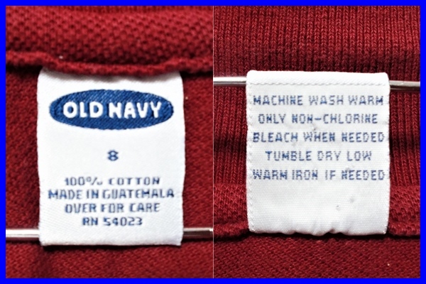 即決! OLD NAVY オールドネイビー 半袖ポロシャツ サイズ8 (メンズS相当)