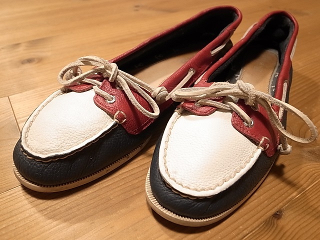 SPERRY TOP SIDERs Perry верх носорог da- кожа обувь deck shoes многоцветный кожа обувь женский 9M примерно 26cm