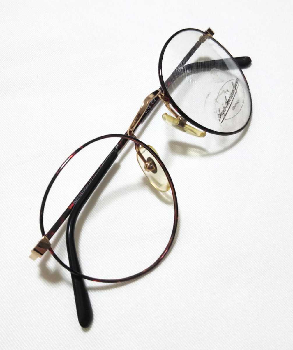 Vintage Anglo American アングロアメリカン 80s ITALY製 眼鏡 メガネ サングラス フレーム 丸眼鏡 メタルフレーム  ビンテージ 49-22-140