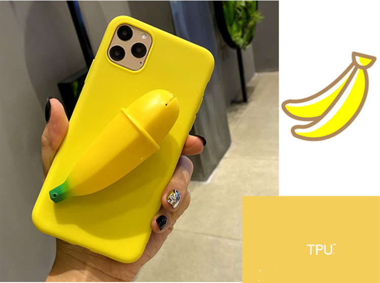 iPhone12 pro ケース 6.1インチ スマホケース 保護カバー 背面カバー 減圧バナナ 立体 3D デコ シリコンケース イエロー おしゃれ_画像5