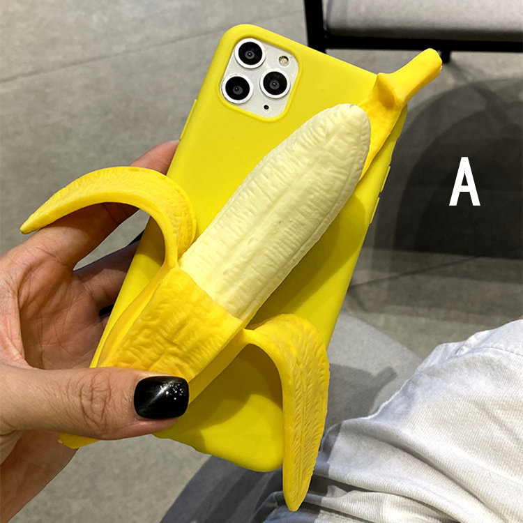iPhone12 pro ケース 6.1インチ スマホケース 保護カバー 背面カバー 減圧バナナ 立体 3D デコ シリコンケース イエロー おしゃれ_画像8