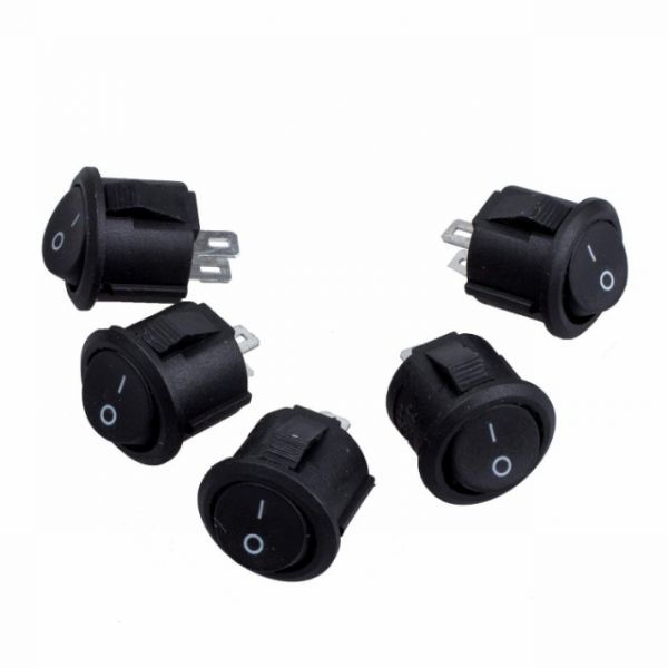  prompt decision... new goods all-purpose embedded round locker switch 2 pin SPST ON/OFF 6A/250V 10A/125V (5 piece set )
