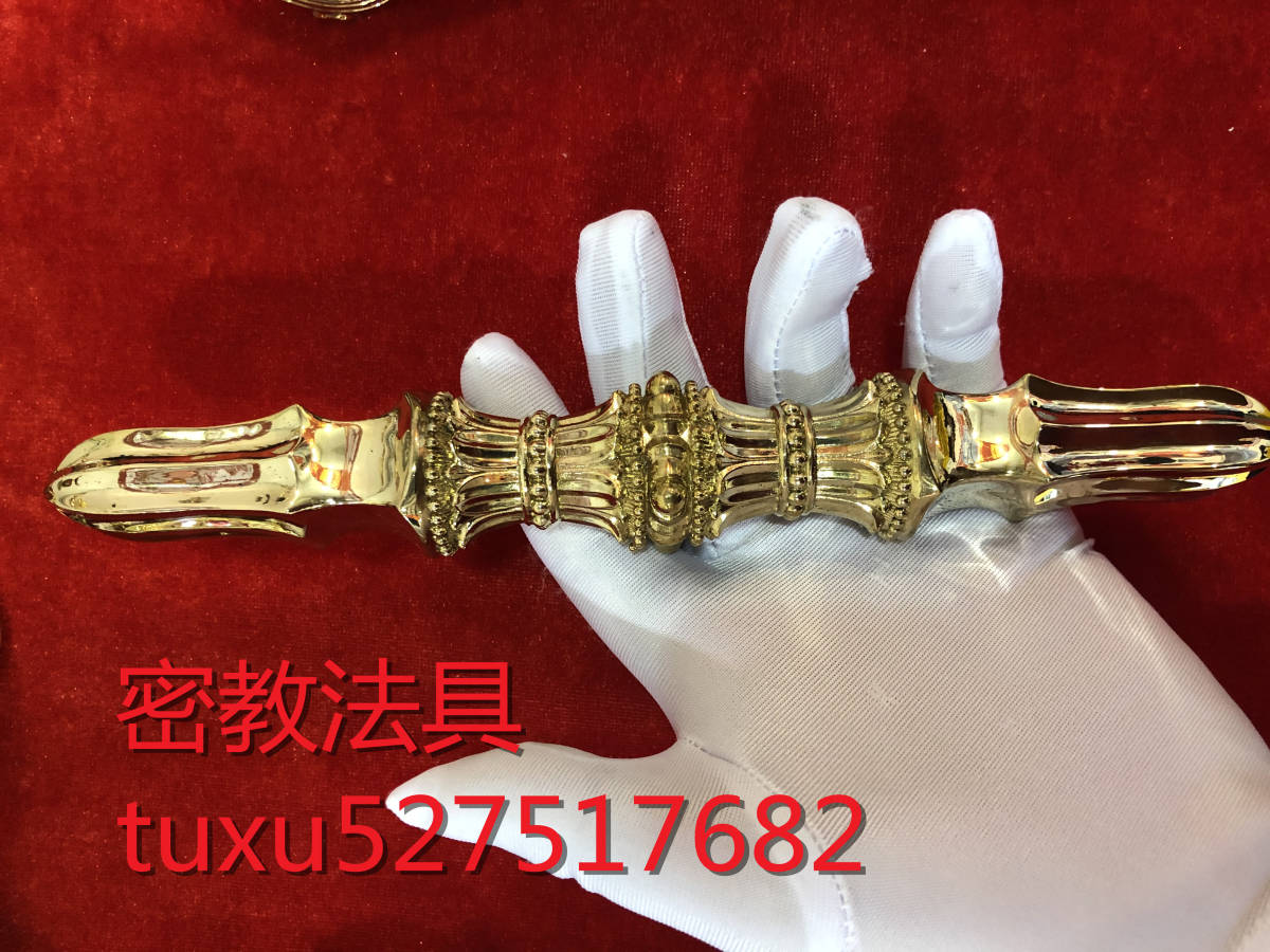 密教法具 寺院用仏具　四大明王　独鈷杵　唐型　金鋼杵 独鈷杵 真鍮製 23cm_画像5