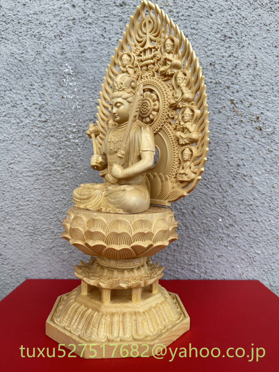 新作 仏教美術 木彫仏像 虚空蔵菩薩 精彫造像 仏教工芸品 高さ29cm_画像3