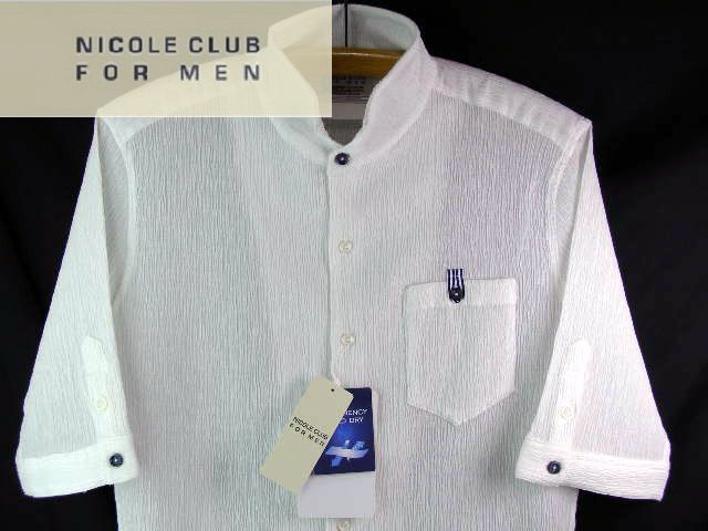 SS//46-M/\14,080〓NICOLE CLUB FOR MEN★ストレッチ/テンセルクレープ/５部袖wh