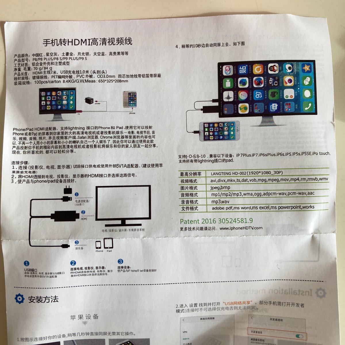 HDMI 変換ケーブル 最新バージョン 2m ディスプレイ 