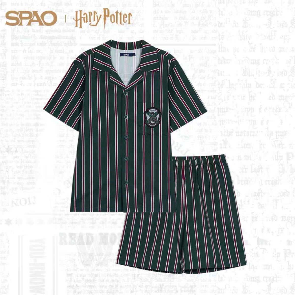 SPAO ハリーポッター スリザリン パジャマ ルームウェア 上下 SPAO ハリーポッター スリザリン パジャマ ルームウェア 上下