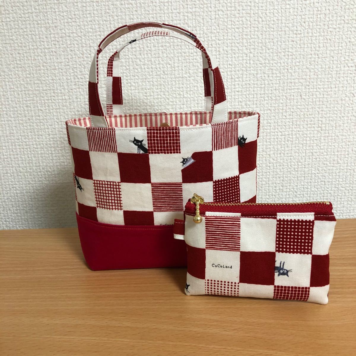 ハンドメイド　ミニトートバッグ&ミニポーチ