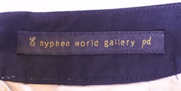 E hyphen world gallery イーハイフンワールドギャラリー ミニスカート ドレープ Fサイズ ベージュｘ黒 ondrmi k②h0407_画像3