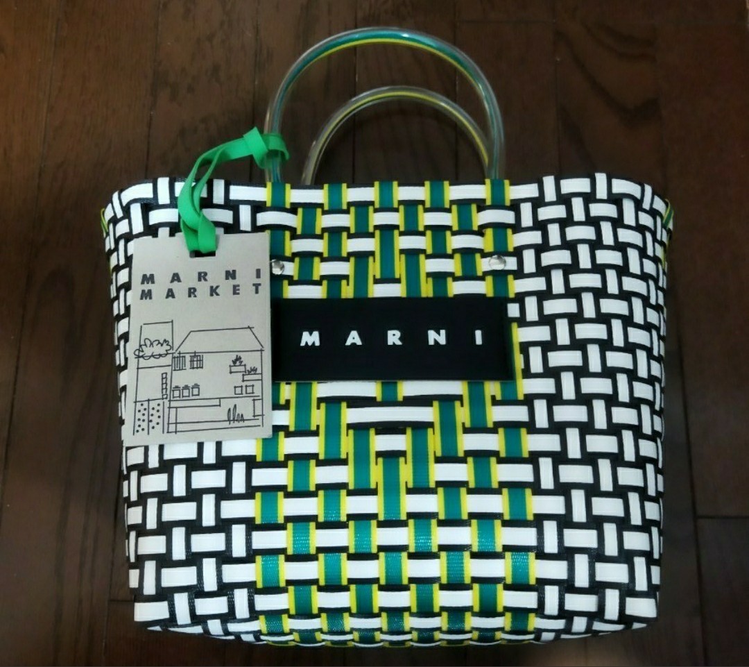 正規品　新品未使用　MARNI マルニ マルニフラワーカフェ　ピクニックバッグ カゴバッグ　かごバッグ