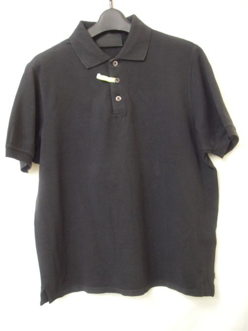 1591 PRADA プラダ ポロシャツ黒Mサイズ イタリア製 シンプル 美品_画像2