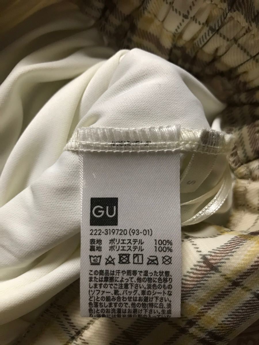 【送料無料】GU チェックプリーツロングスカート　新品未使用