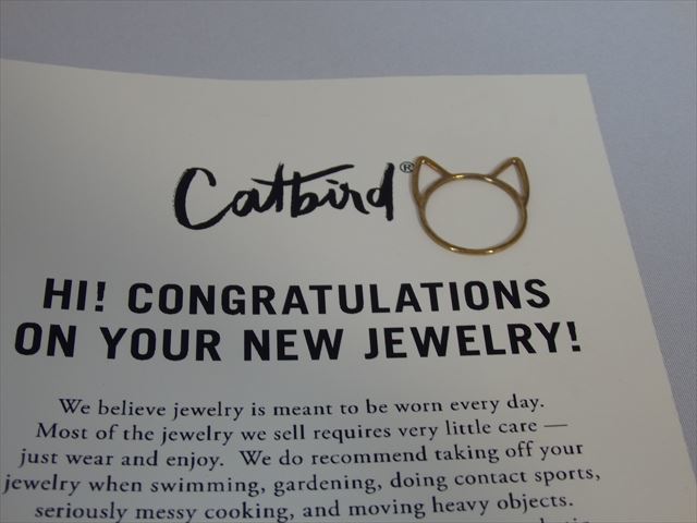 ★新品未使用★キャットバード（ニューヨーク ブルックリン）ラブキャットリング9号（ネコ指輪）（Lovecats Ring）　N43_バッジ・マッチ・パンフ・名刺お付けします