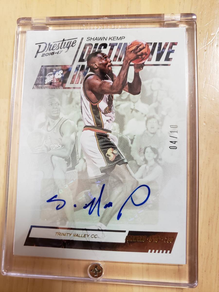 10枚限定 サイン 2016 -17 Panini Prestige SHAWN KEMP Auto (#4/10) / ショーン ケンプ Autograph Seattle Supersonics