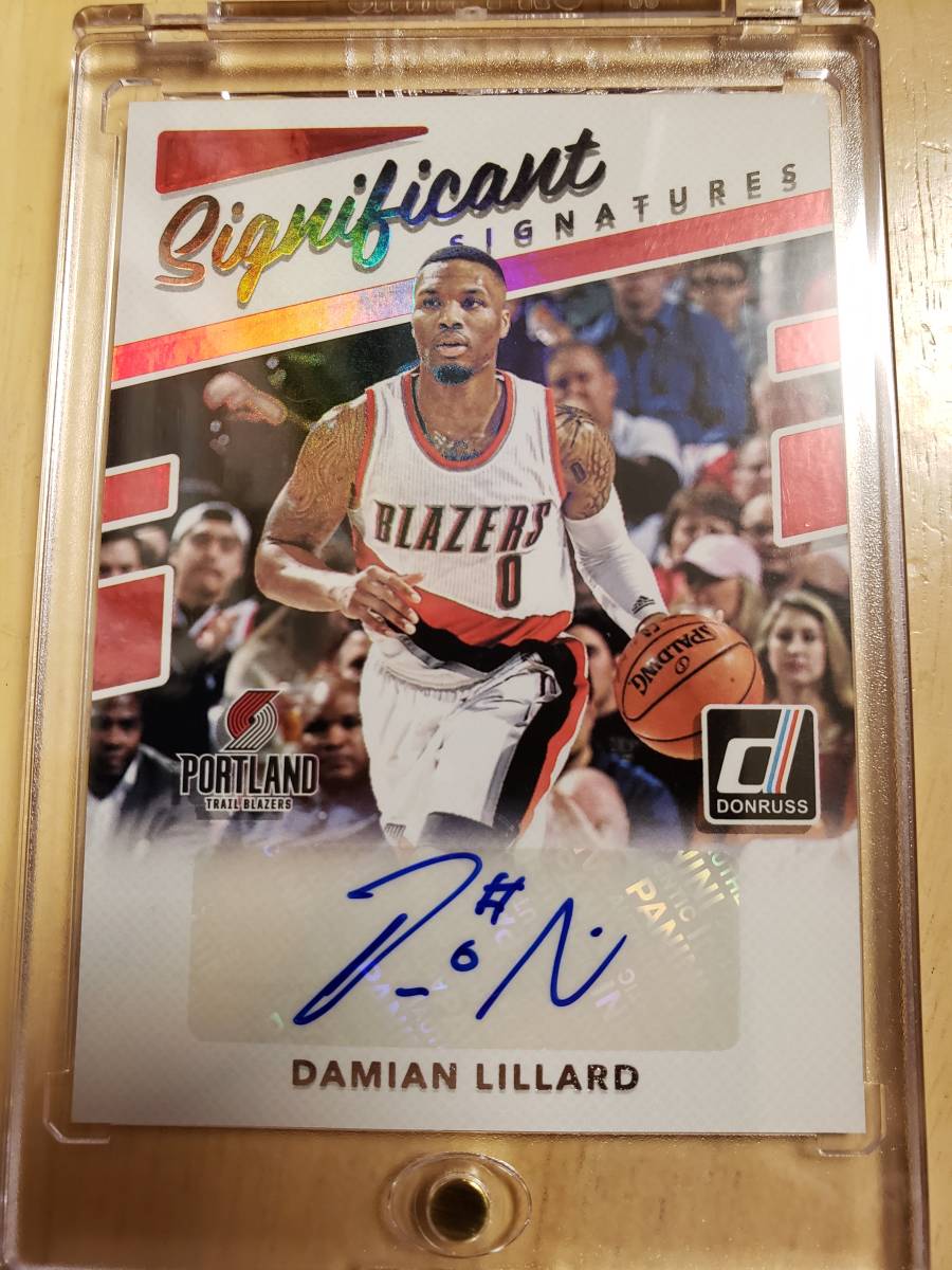 サイン 2017 -18 Panini Donruss DAMIAN LILLARD Auto / ダミアン