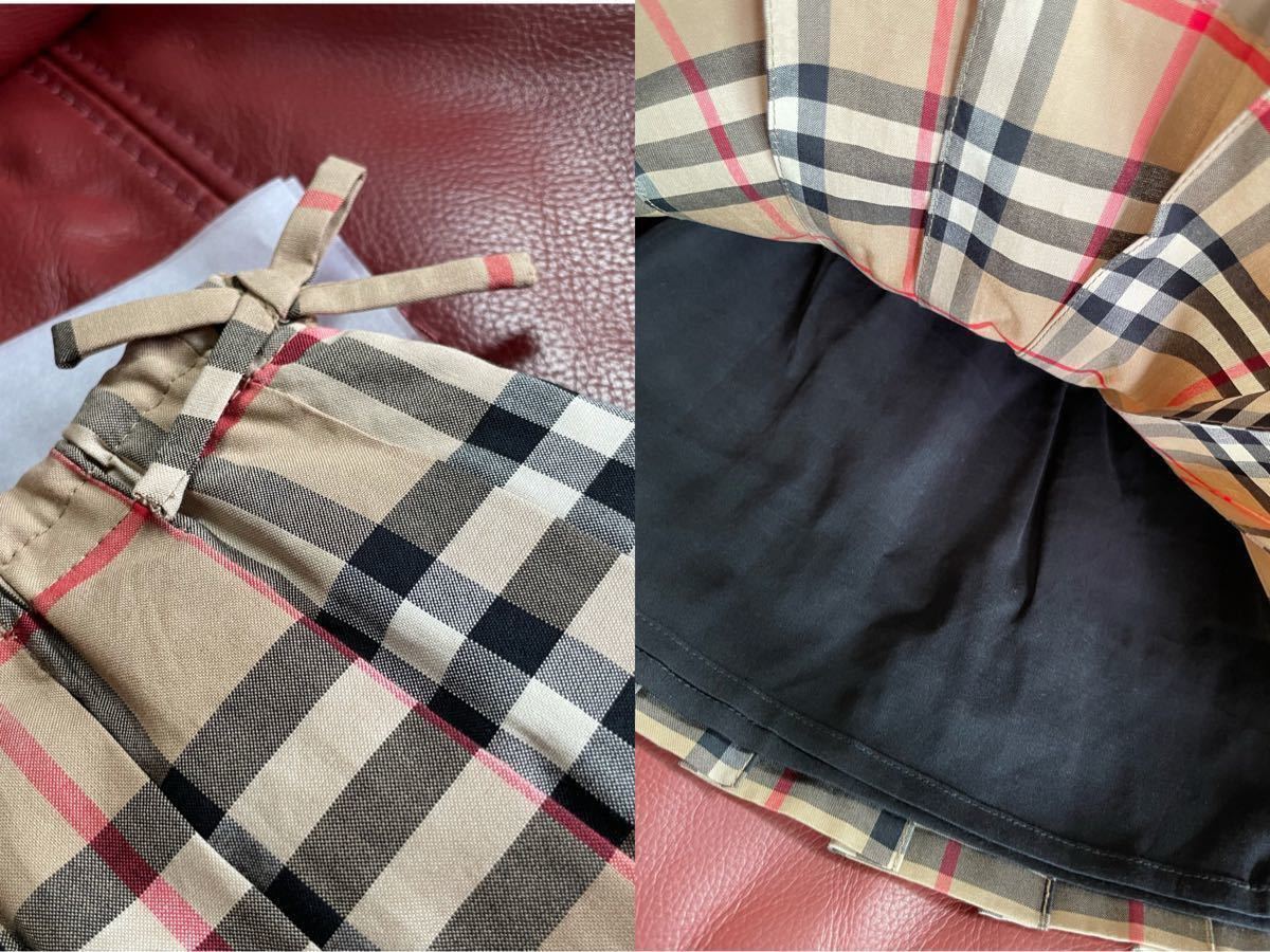新品 Burberry バーバリー 定番 チェックスカート 2Y エビー 新品 Burberry バーバリー 定番 チェックスカート 2Y エビー