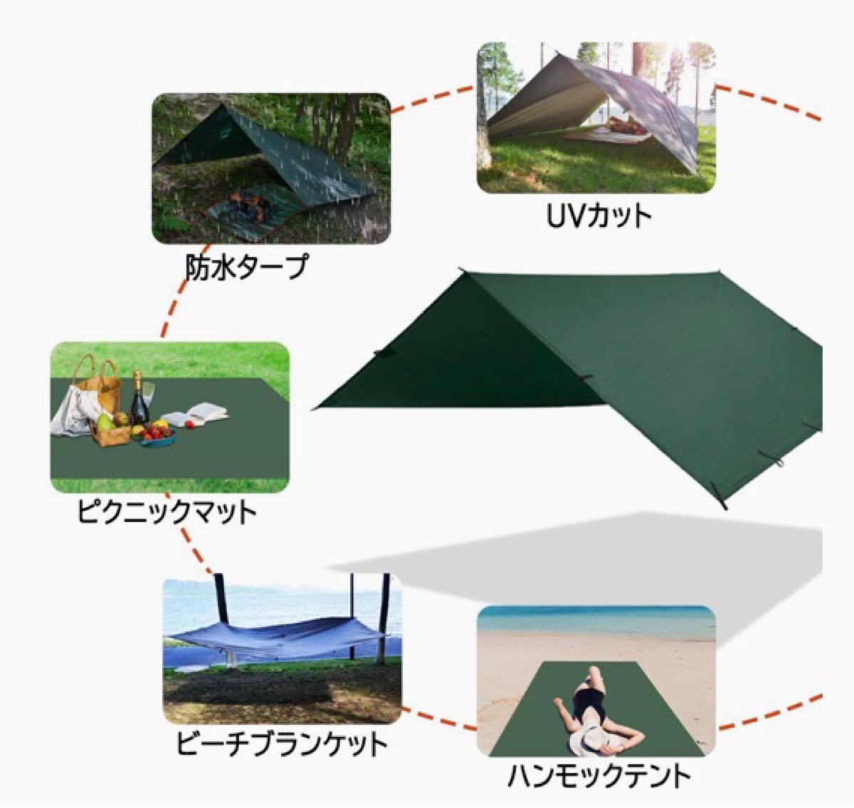 新品未使用　防水タープ  シェード  3x3 ソロ　キャンプ　テント　ddタープオマージュ