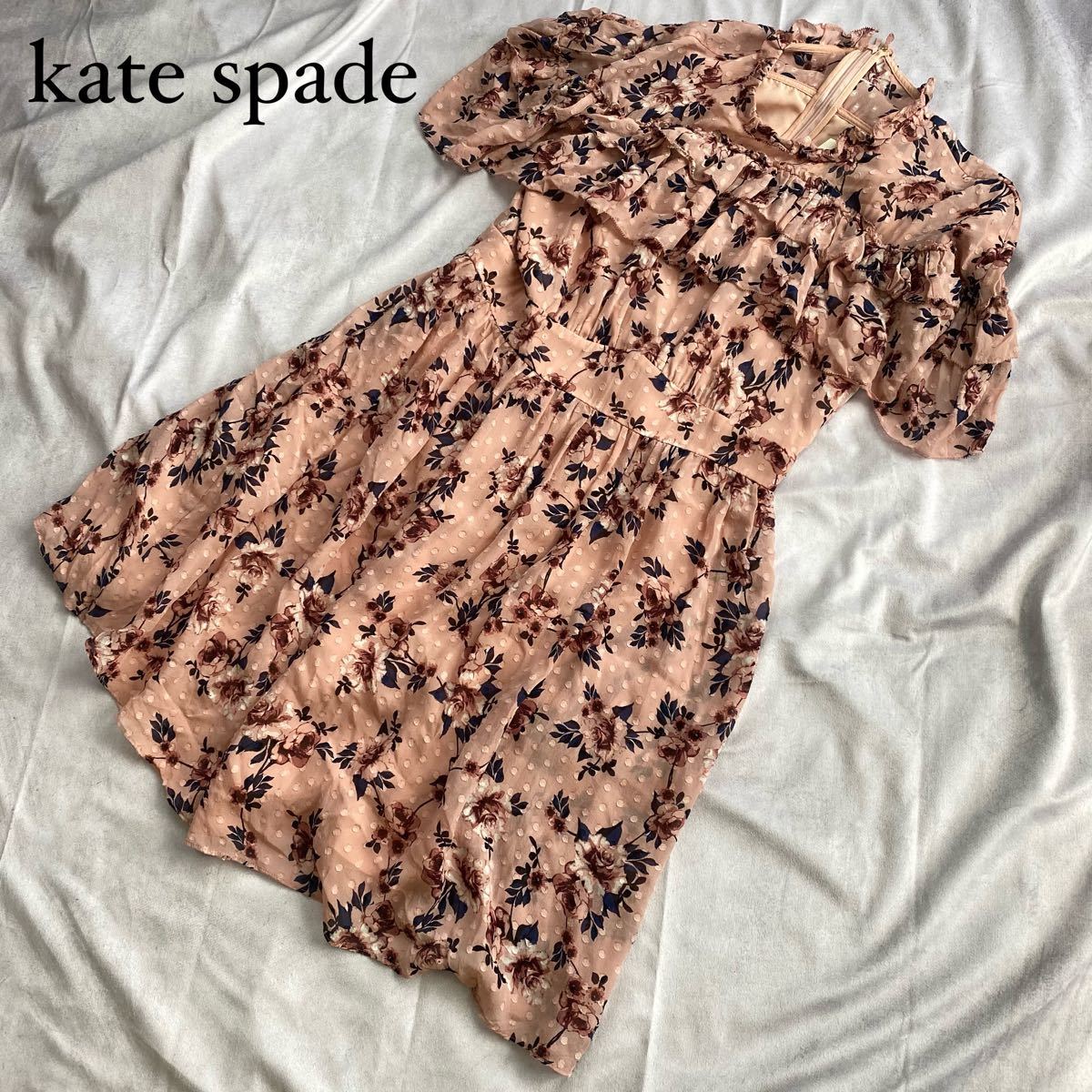 Paypayフリマ 美品 Kate Spade ケイトスペード シルクワンピース 膝丈 シフォン素材 花柄 ピンク Paypayフリマ 美品 Kate Spade ケイトスペード シルクワンピース 膝丈 シフォン素材 花柄 ピンク