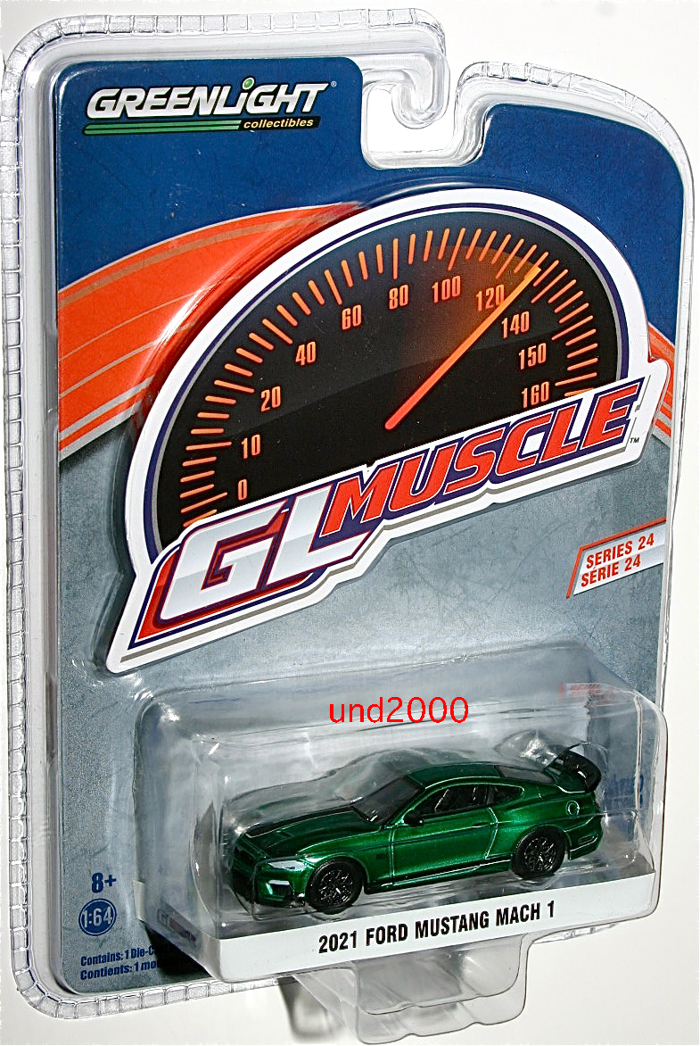 Greenlight 1/64 2021 Ford Mustang Mach 1 Ford Mustang Mach 1 зеленый машина зеленый свет GL Muscle Chase шахматы машина 