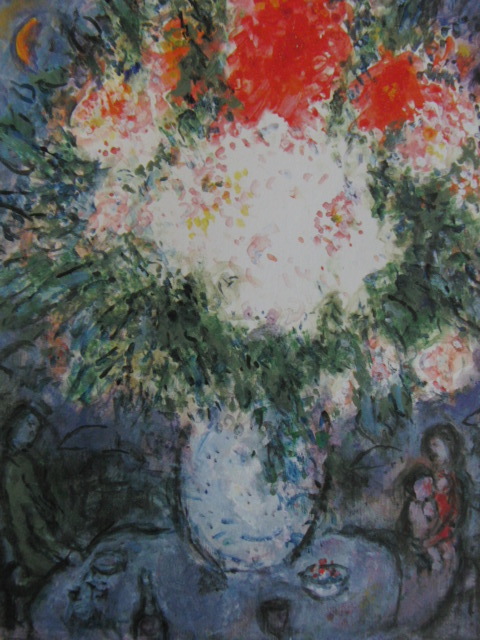 マルク・シャガール、「白と赤の花」、希少な画集より、新品高級額、マット額装付、送料無料、海外画家、巨匠_画像1