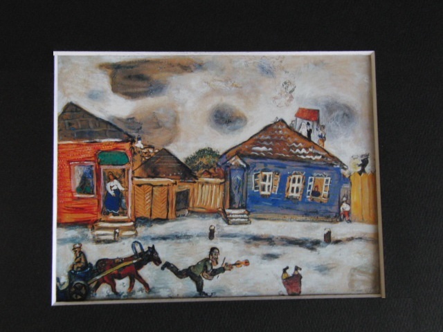 マルク・シャガール、「ヴィテブスクの眺め」、希少な画集より、新品