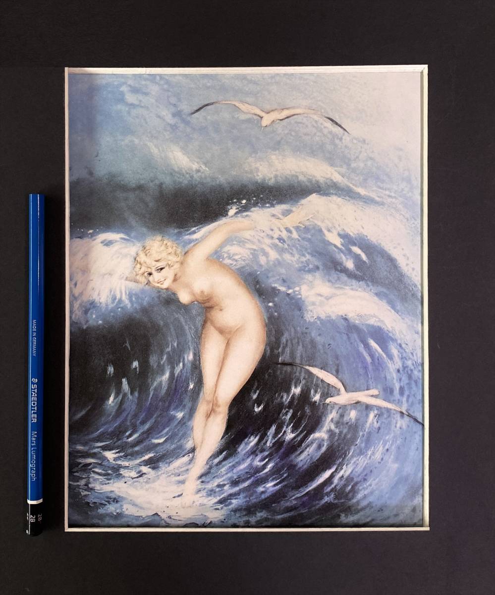ルイ・イカール、『波のヴィーナス』、希少な限定画集より、新品高級額、マット額装付、送料込み、LOIS ICART_画像5
