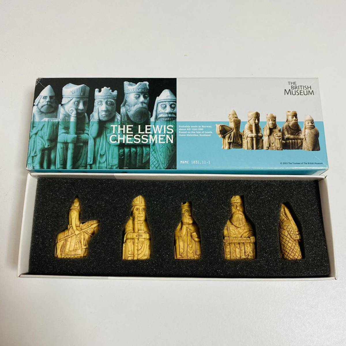 【極美品】海洋堂 ルイス島のチェス THE LEWIS CHESSMEN チェス駒 5個セット 大英博物館 希少 レア_画像2