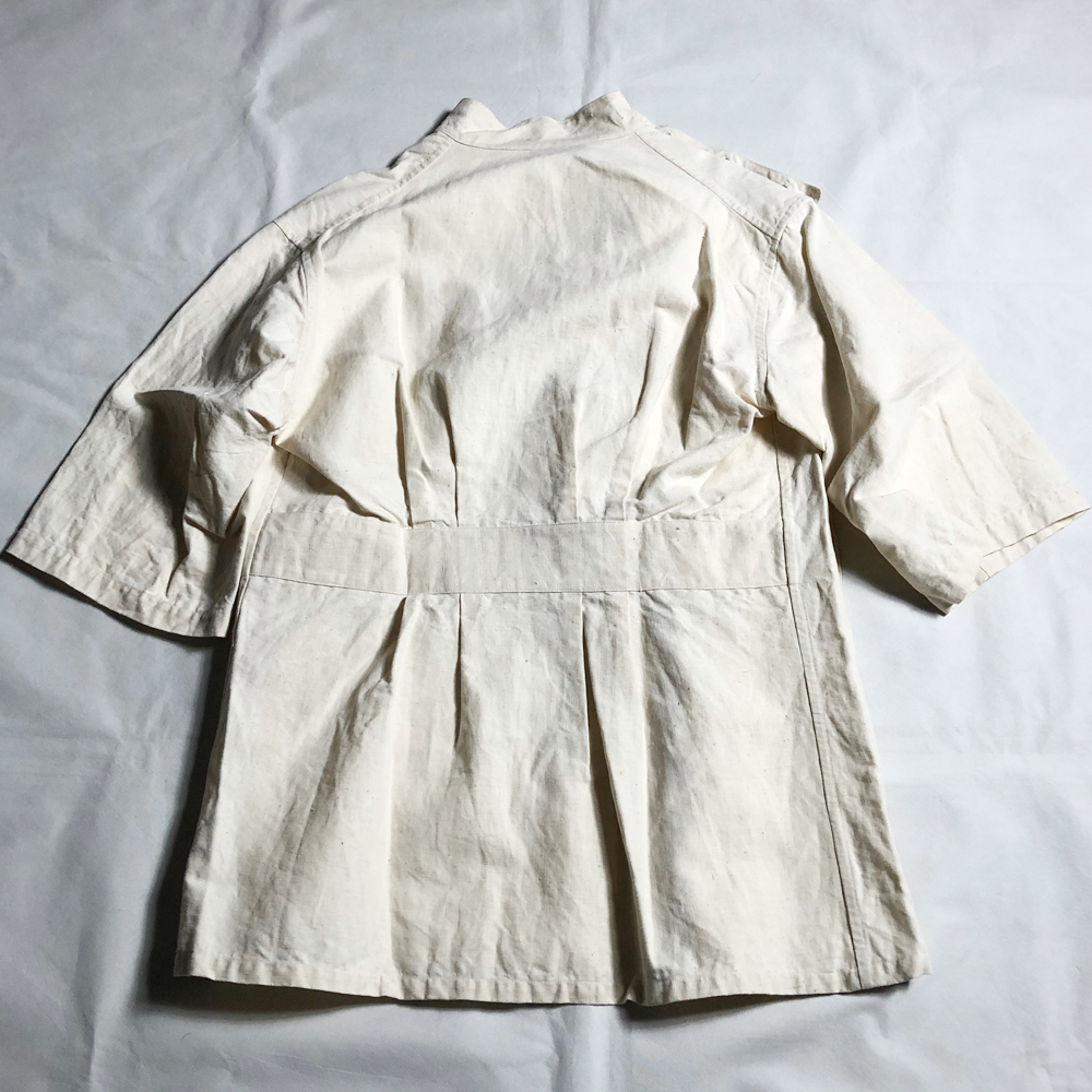 レア! 40's 50's フレンチ ホスピタル ミリタリー リネン メディカル トップス FRENCH HOSPITAL MILITARY HM LINEN MEDICAL TOPS フランス_画像9