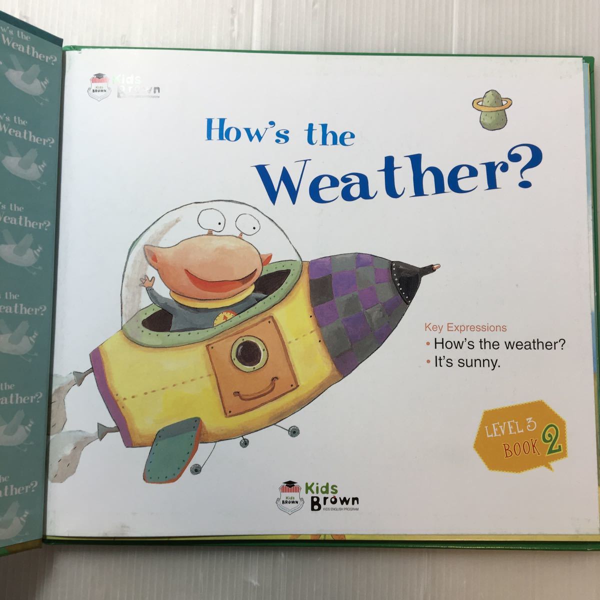 zaa-168♪Kids Brown 英語教室 『How's the Weather?』 Level-3 Book2 英語教室えほん　2011年 CDなし_画像2