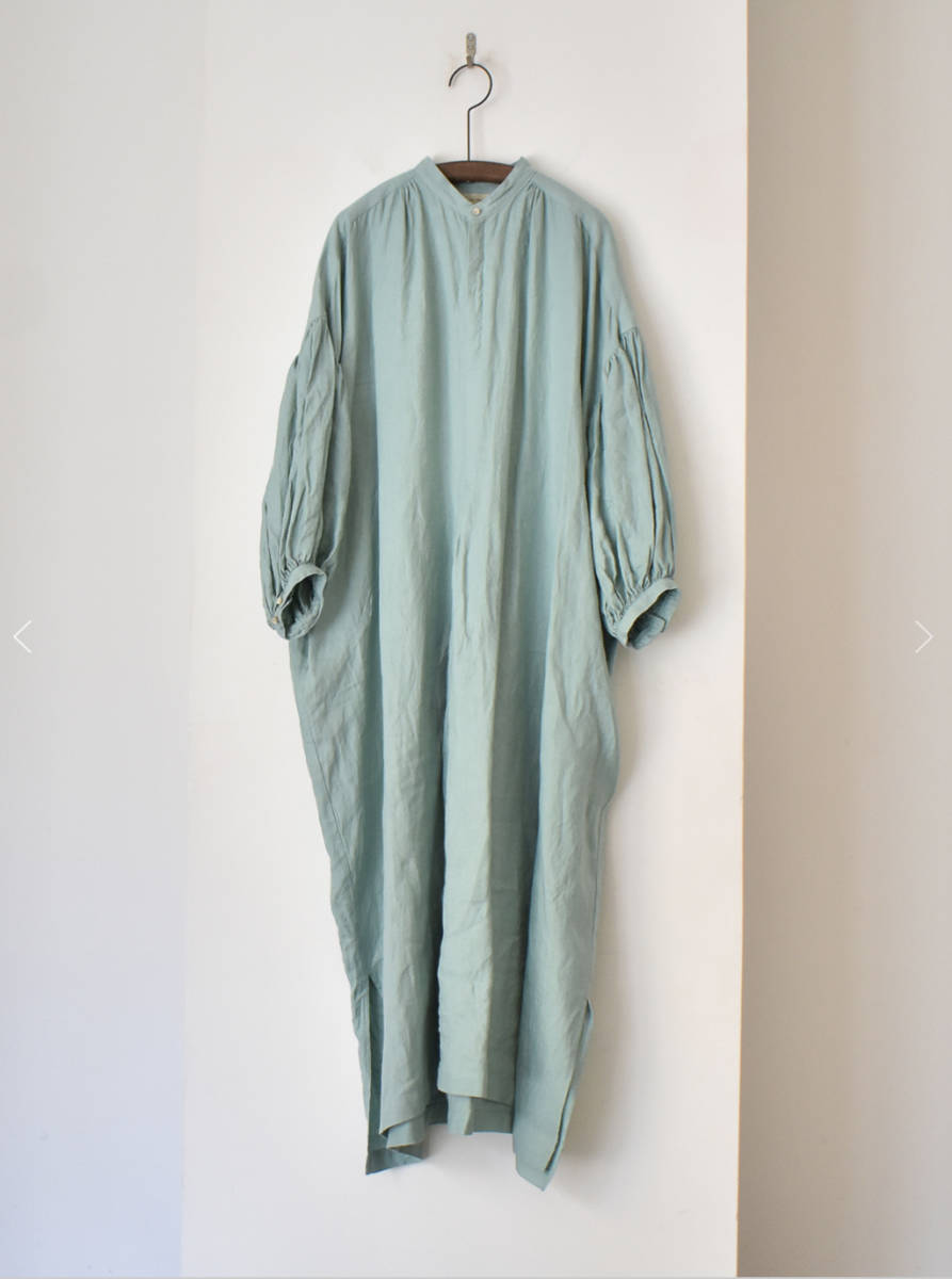 suzuki takayuki puff-sleeve dress spray green ワンピース ドレス