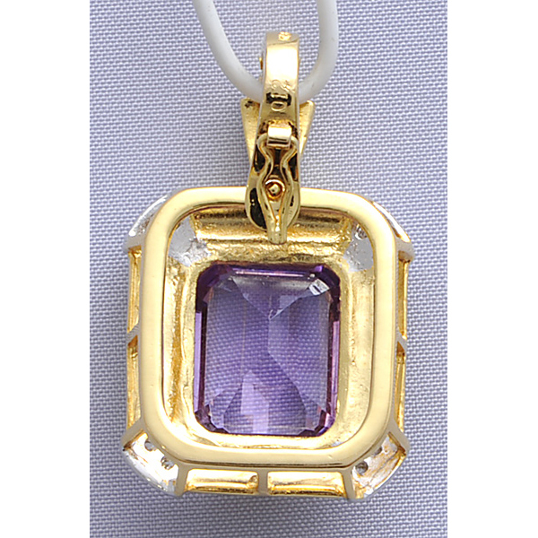 K18 amethyst diamond 0.12ct pendant top 7.6gkli car [c341] 18 gold yellow gold WG white gold used 