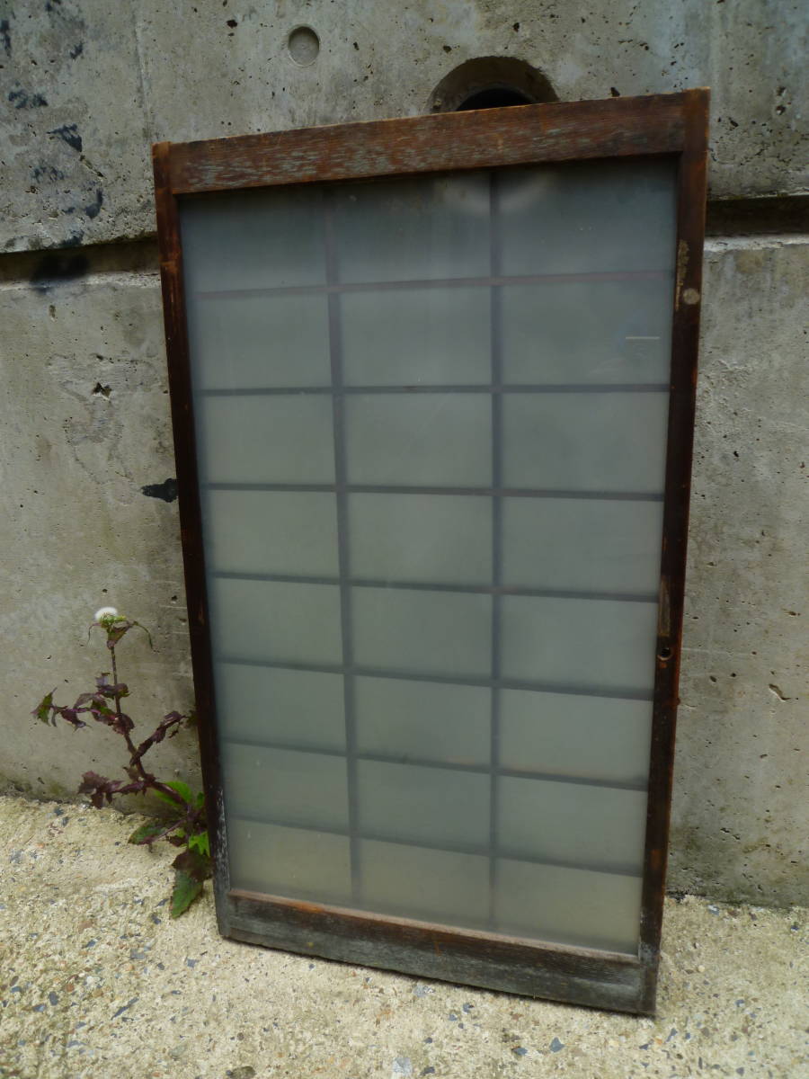 M7799 50~100 год передний внутри Kyoto старый окно рама . подлинная вещь стекло 1 листов внутри 3cm ширина 44cm высота 78.5cm Yupack 140 размер (0305)