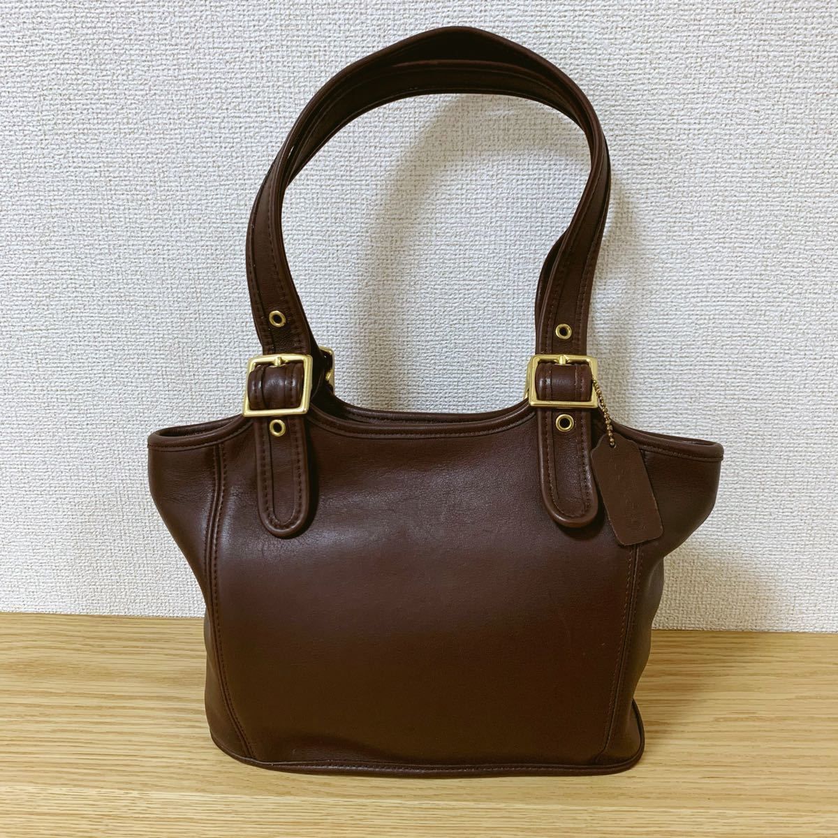 ★COACH★オールドコーチ★ハンドバッグ★USA製★No.E7D-9086★トートバッグ★レザー★ダークブラウン★