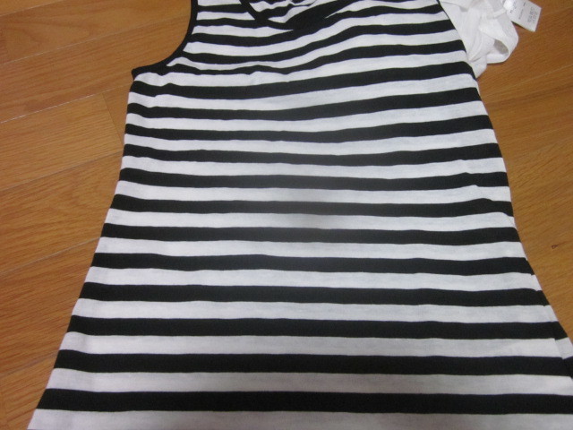  new goods * black cat cut and sewn + border tank top set * size 150