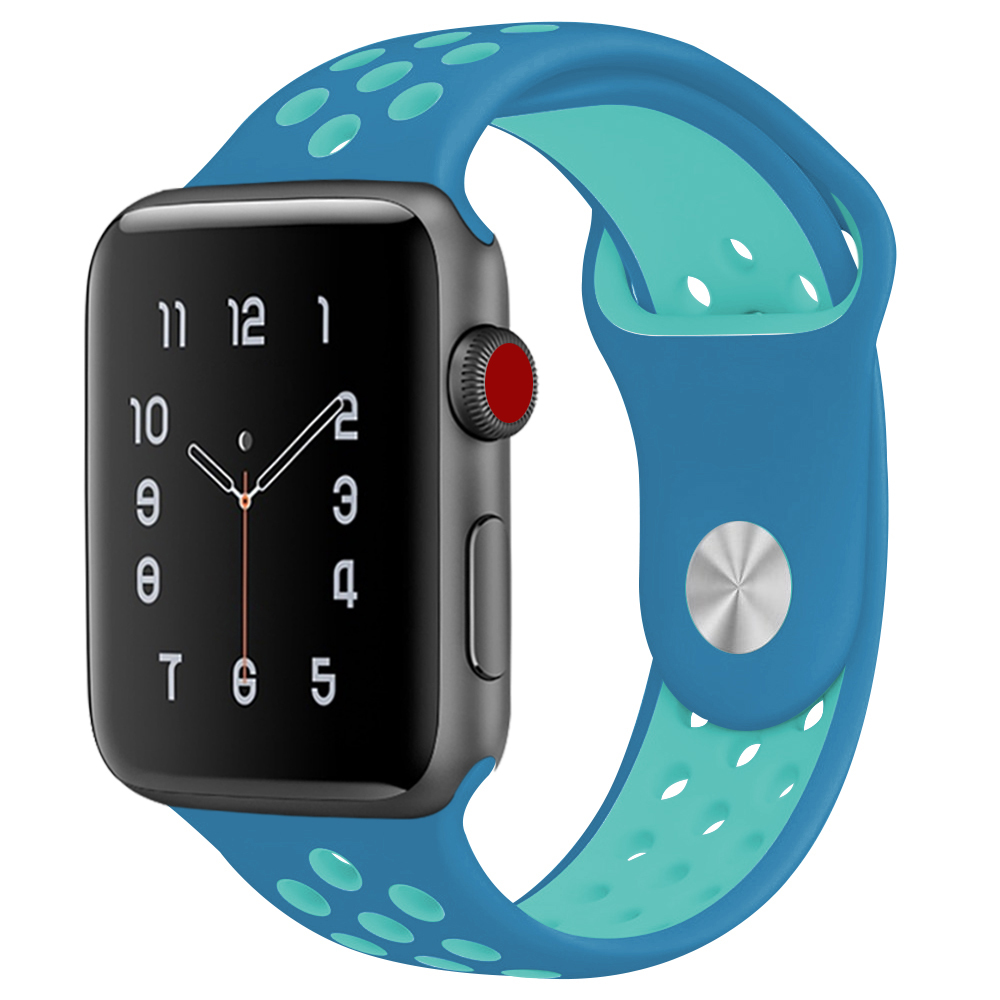 38MM/40MM, 青 Apple Watch用バンド シリコン製 多空気穴通気性 スポーツ バンドApple Watch Series 6/5/4/3/2/1に対応　送料無料_画像1