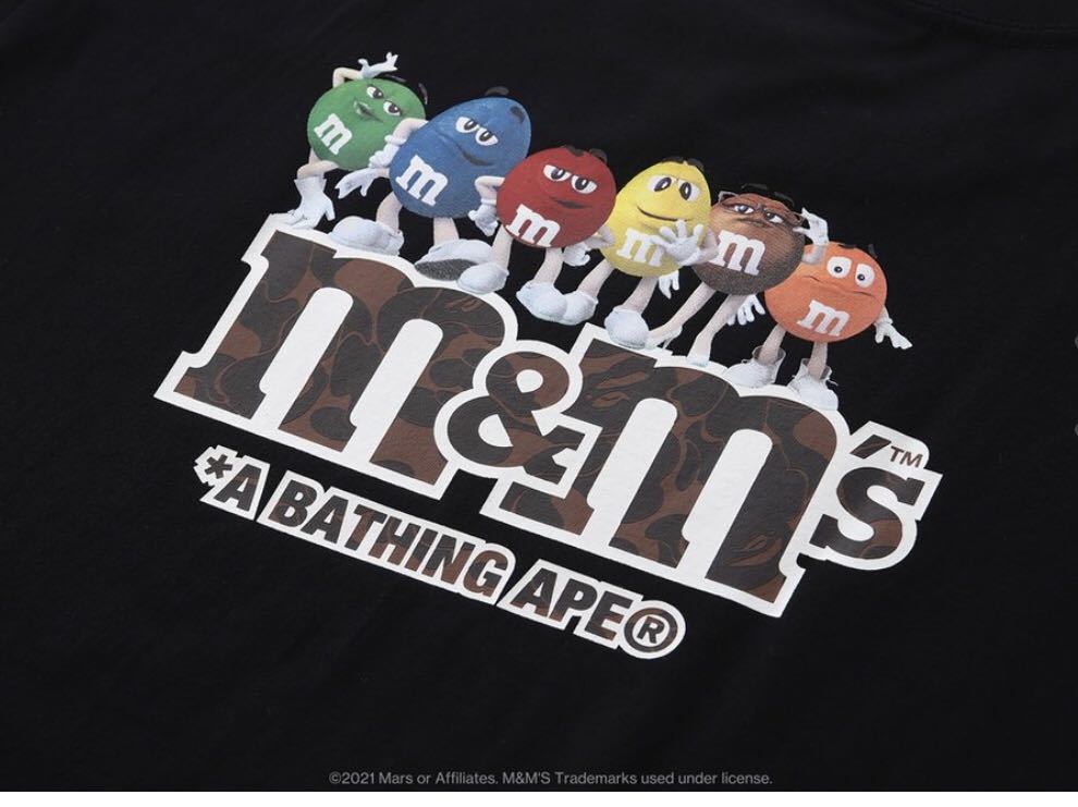 新品 送料込み A BATHING APE BAPE X M&M'S TEE BLACK M