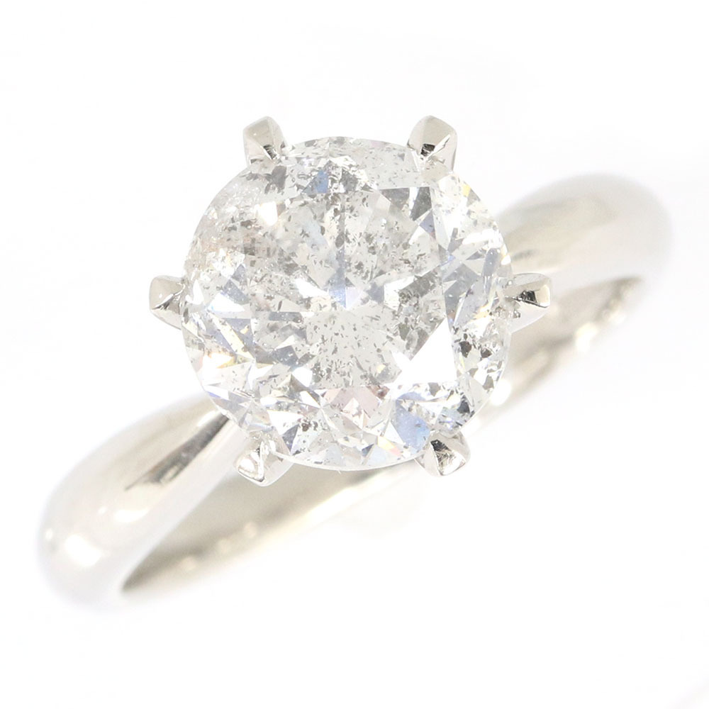 注目の ダイヤモンド リング D2.593ct PT900 プラチナ 11.5号 鑑定書 ...