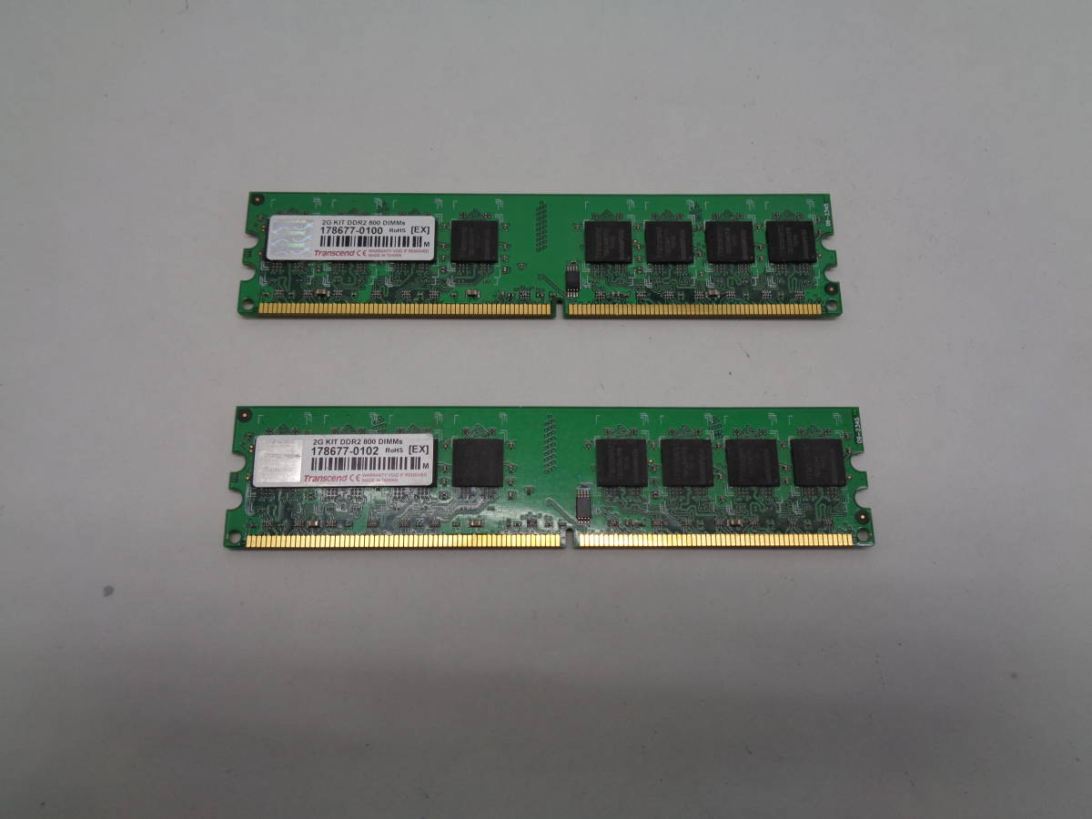 mk2245 PCメモリー Transcend 2G KIT DDR2 800 DIMMS TQ123MCF8 F0749_画像1