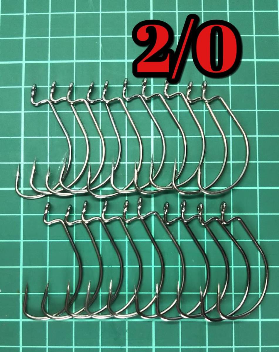 ヤフオク! - オフセットフック 2/0 20本 大量セット ワーム用...