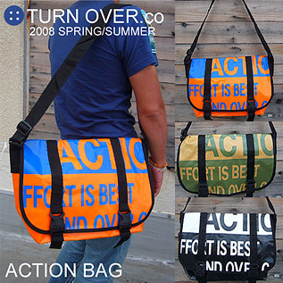 ACTION Messenger Bag other-115／アクション ターポリン メッセンジャー　ショルダーバッグ　ホワイト/ブラック_画像1