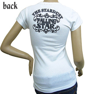 Ladies FALLING STAR Print Tee レディース FALLING STAR　ロゴ　プリント エンブレム(ワッペン)付き　 Tシャツ　ブラック　 no-23_画像3