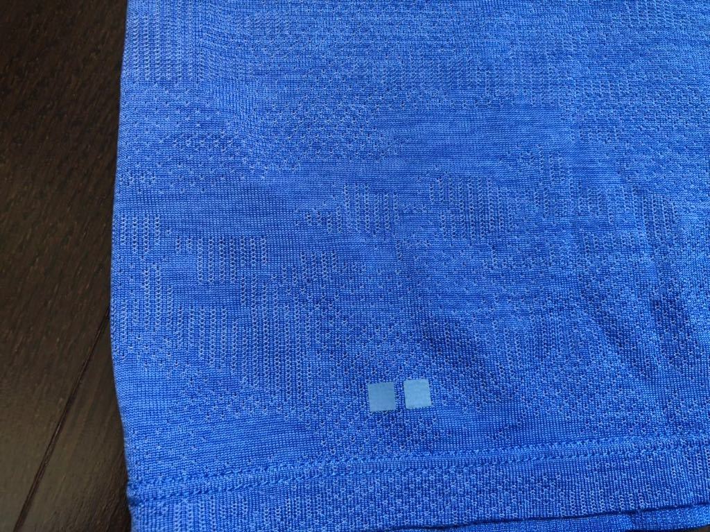 ユニクロ キッズ ドライEX クルーネックT 150cm ブルー 半袖Tシャツ カモフラ メッシュ_画像4