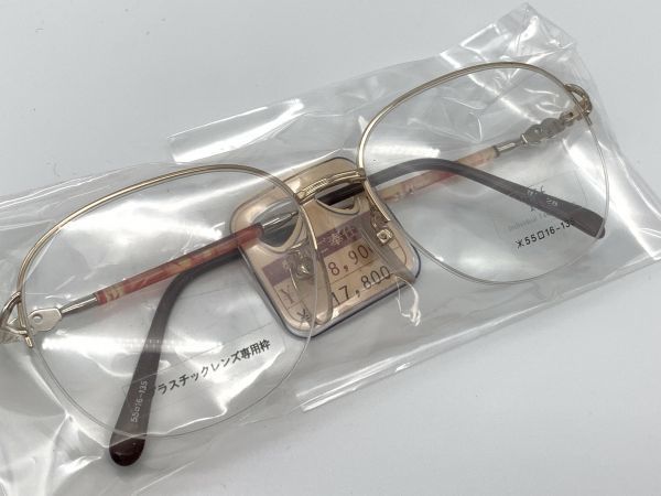 【眼鏡フレーム】デッドストック品　『iff　indvidual』高級デザイン　ハーフリム　55□16-135　＠1.7万円　　K01023A14