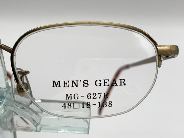 【眼鏡フレーム】デッドストック品　『MEN’S GEAR　ゴールド　ハーフリム　48□18-138』＠1.4万円　K01023A1