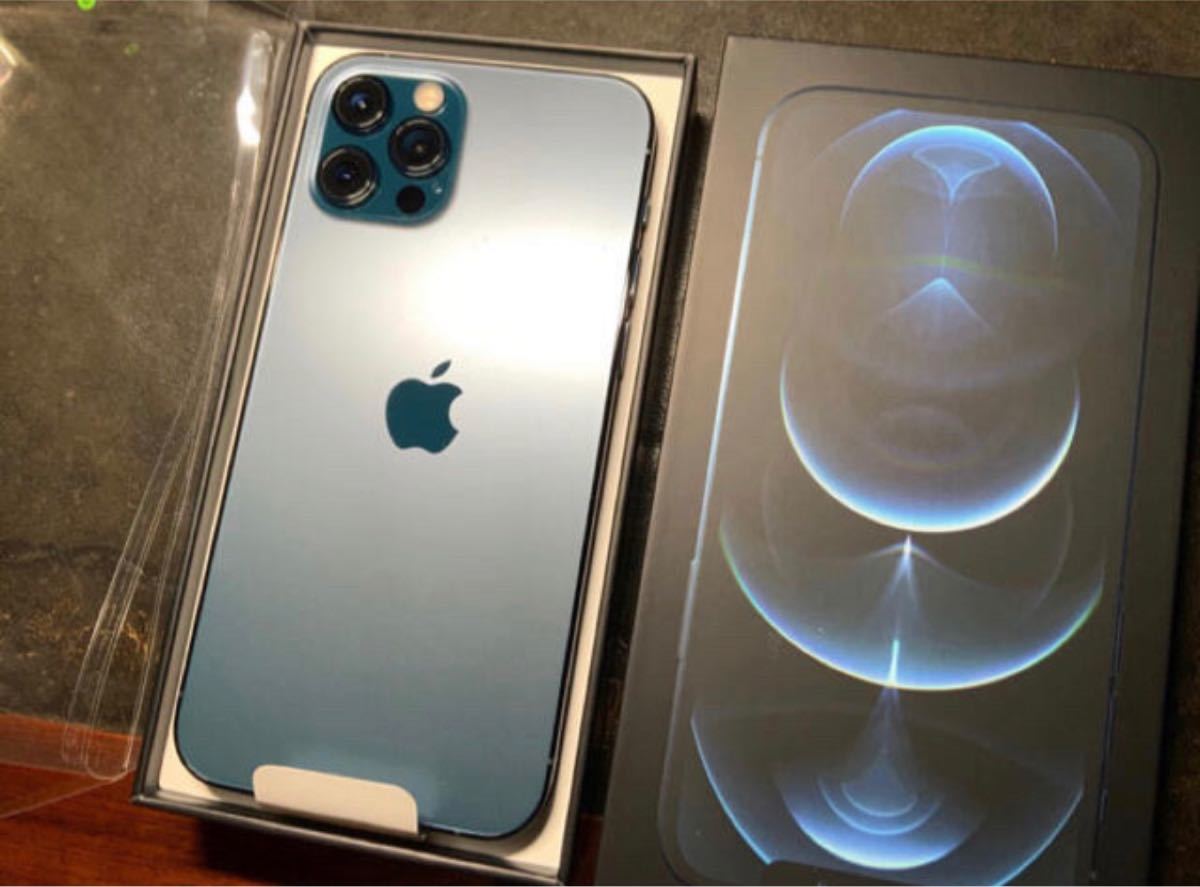 iPhone 12 Pro 128GB SIMフリーパシフィックブルー未使用新品 アップルストア銀座店購入 21年5月の個体