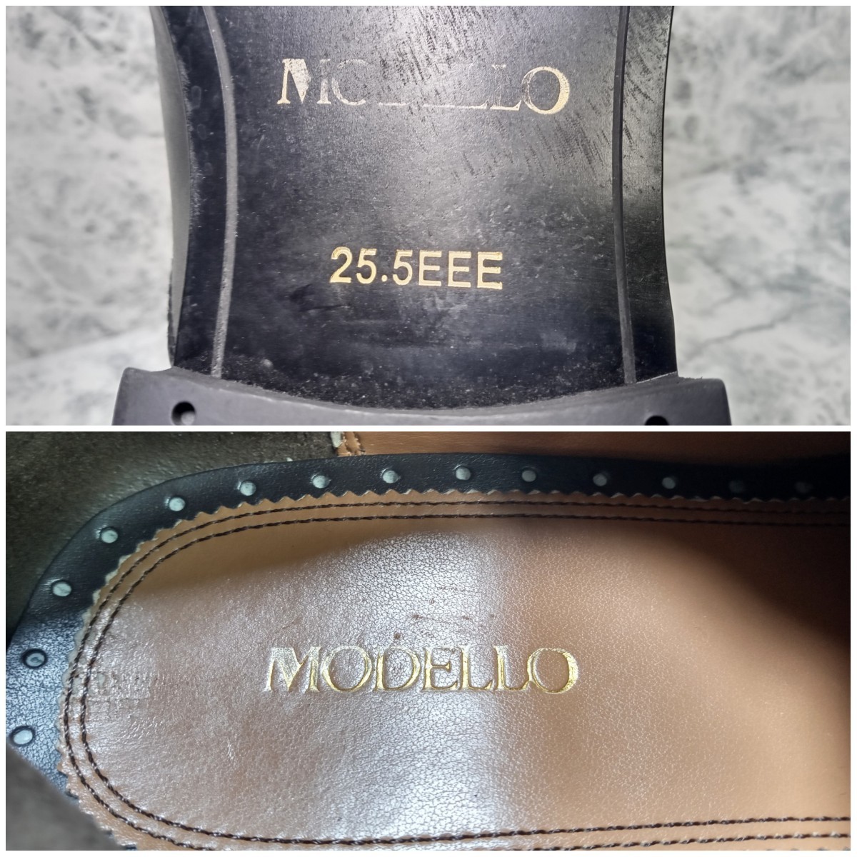 madras MODELLO マドラス モデーロ ストレートチップ 25.5EEE 黒 ビジネスシューズ 本革 本皮 革靴 