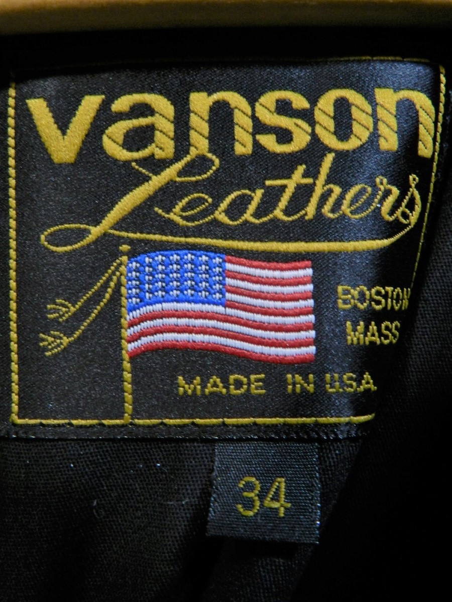 送料込 美品 VANSON USA製 ENF オクタゴン 34 バンソン シングル 襟