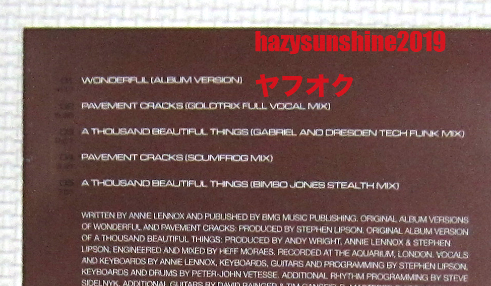 アニー・レノックス CD WONDERFUL ANNIE LENNOX BARE ユーリズミックス EURYTHMICS 素顔 REMIX CLUB MIX_画像3