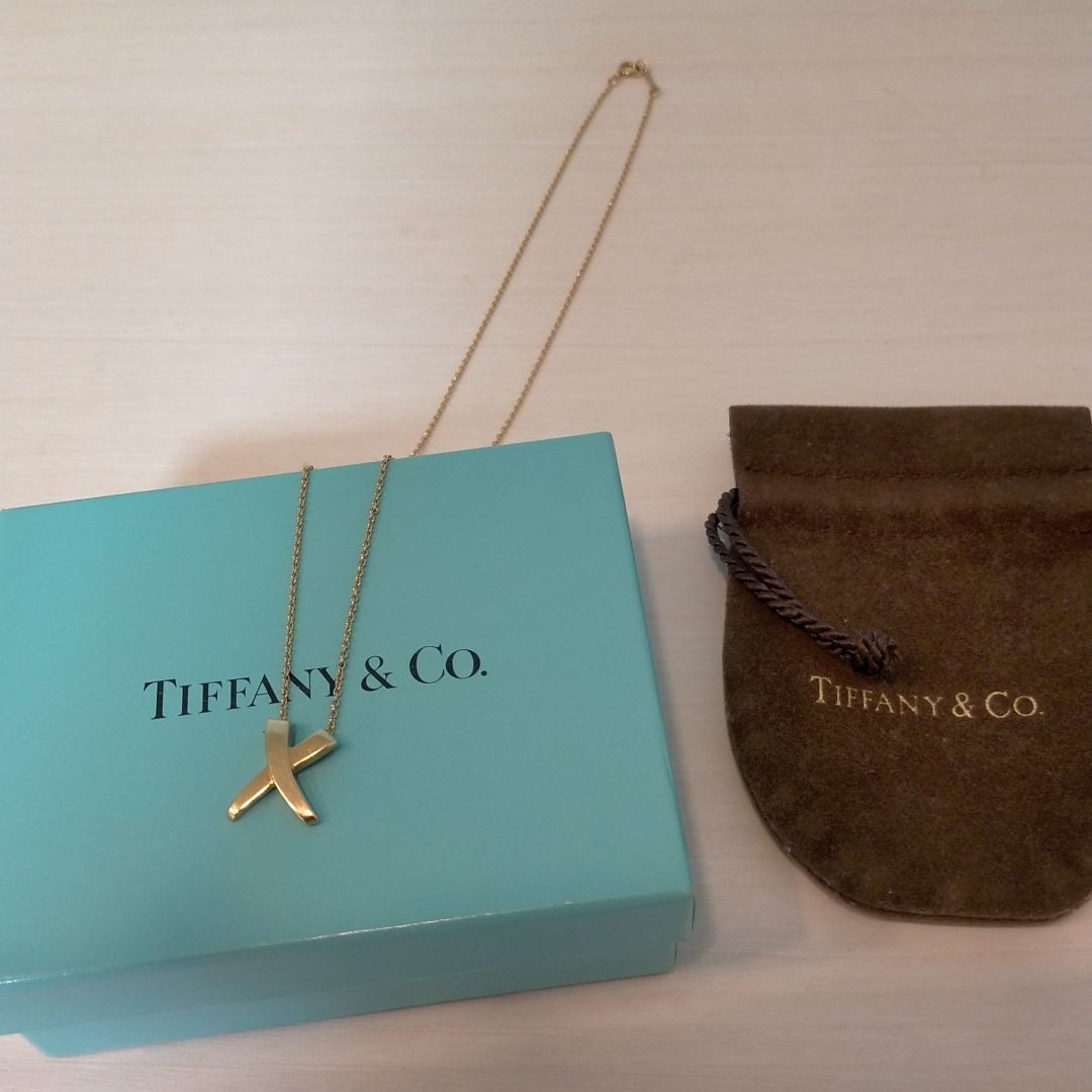 ティファニー Xペンダント キス ネックレス ゴールド 18k TIFFANY&Co.　スモール